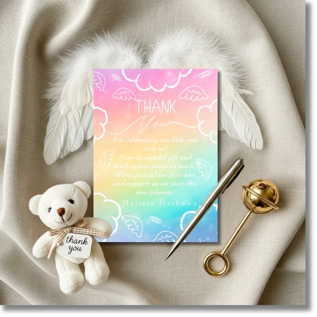 Little Piece of Heaven Thank You Rainbow card Einladung (Little Piece of Heaven Thank You Rainbow card)