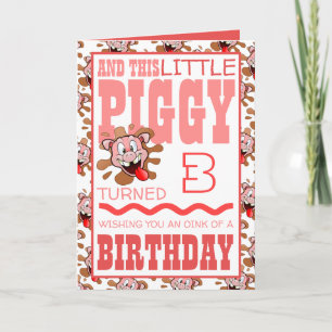 Little Piggy Birthday Grußkarte Einladung