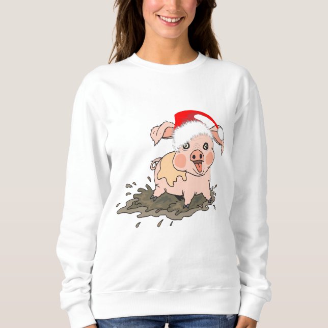 Little Piggy Christmas Sweatshirt (Vorderseite)