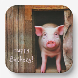 Little Piggy Happy Birthday Pappteller