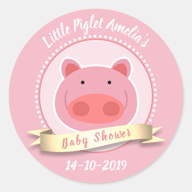Little Piglet Runder Aufkleber (Vorderseite)