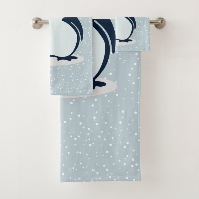 Little Pinguin Snowy Design Badetuch Set (Insitu)
