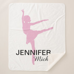 Little Pink Ballerin]a Sherpa Blanket Sherpadecke