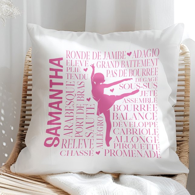 Little Pink Ballerina Typografie Kissen (Von Creator hochgeladen)