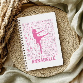 Little Pink Ballerina Typografie Notizblock