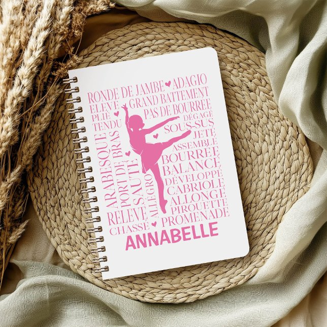 Little Pink Ballerina Typografie Notizblock (Von Creator hochgeladen)