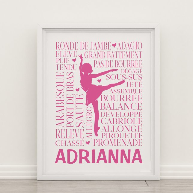 Little Pink Ballerina Typografie Poster (Von Creator hochgeladen)
