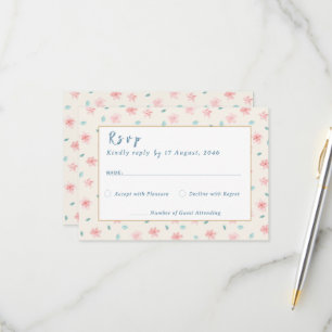 Little Pink Blume Wedding Einladung RSVP Cards
