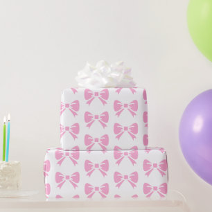 Little Pink Bow Baby Shower Girl Birthday Coquette Geschenkpapier
