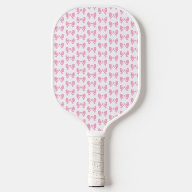 Little Pink Bow Girl Ladys Girly Birthday Pickleball Schläger (Vorderseite)