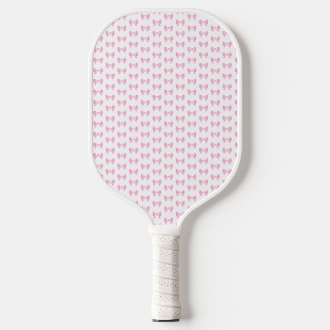 Little Pink Bow Girl Ladys Girly Birthday Pickleball Schläger (Vorderseite)