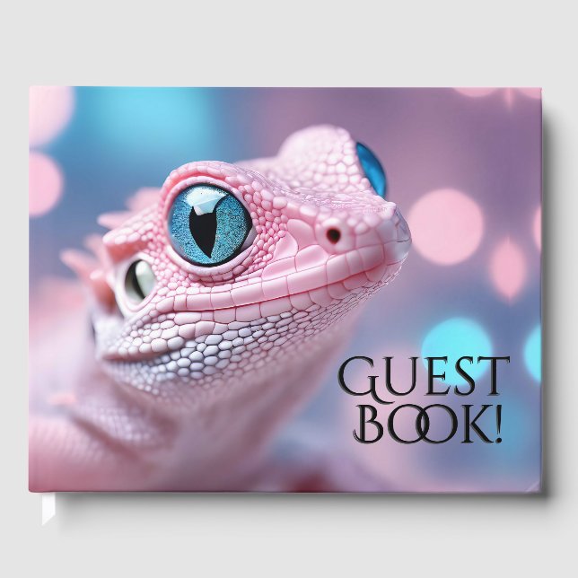Little Pink Lizard w/ Big Blue Eyes Date Info Gästebuch (Vorderseite)