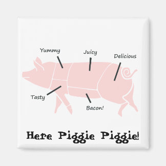 Little Pink Piggie mit leckeren Labels Magnet
