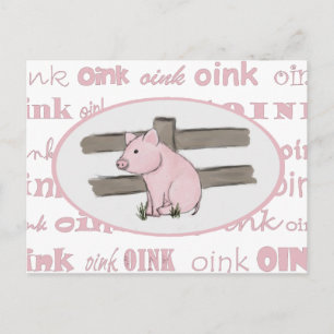 Little Pink Piglet Postcard Postkarte