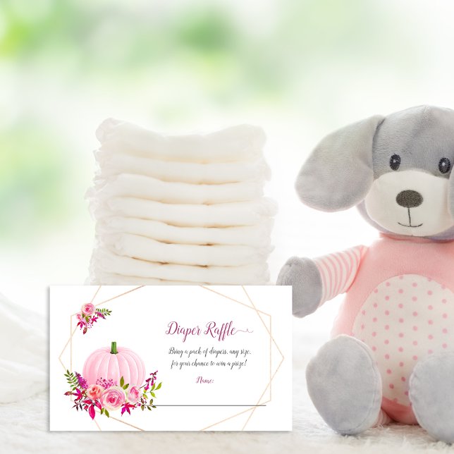 Little Pink Pumpkin Baby Diaper Raffle Begleitkarte (Von Creator hochgeladen)