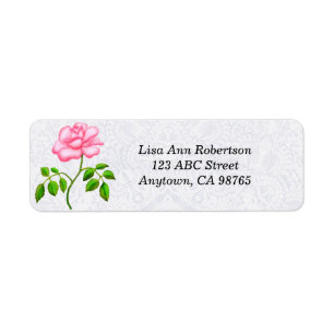 Little Pink Tee Rose Address Labels