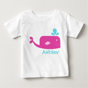 Little Pink Whale Personalisiert Baby T-shirt