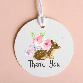 Little Pink Wildblume Woodland 1. Geburtstag Geschenkanhänger