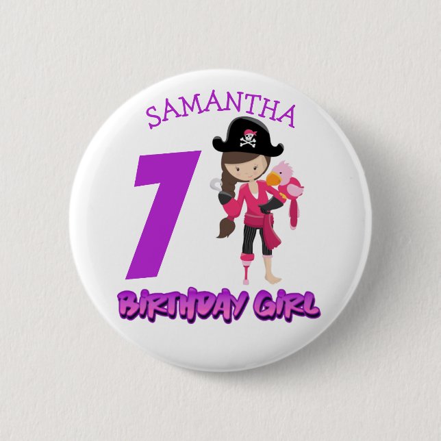 Little Pirate 7. Geburtstag Button (Vorderseite)