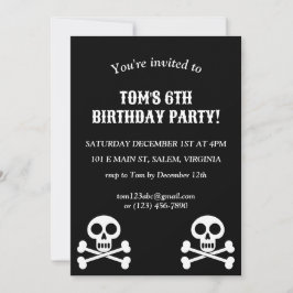 Little Pirate Kids Skull und Crossbones Geburtstag Einladung