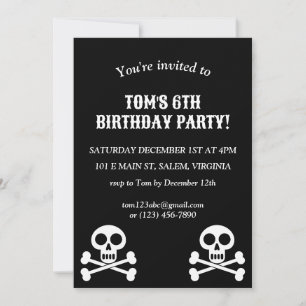 Little Pirate Kids Skull und Crossbones Geburtstag Einladung