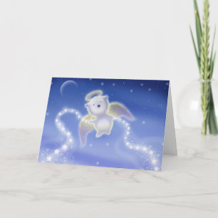 Little Polar Bear Angel Cub Holiday Card Feiertagskarte
