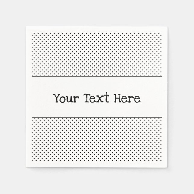 Little Polka Dots Schwarz und Weiß Serviette (Vorderseite)