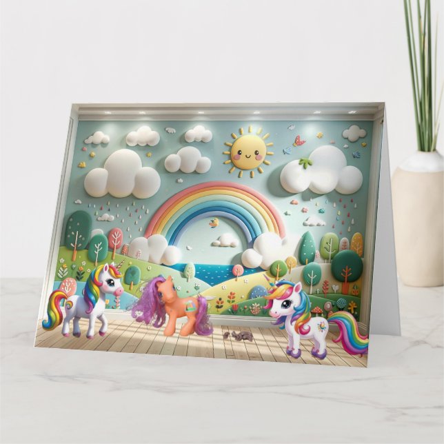 Little Pony und Unicorns Karte (Vorderseite)