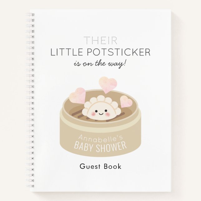 Little Potsticker Baby Shower Gästebuch Notizbuch (Vorderseite)