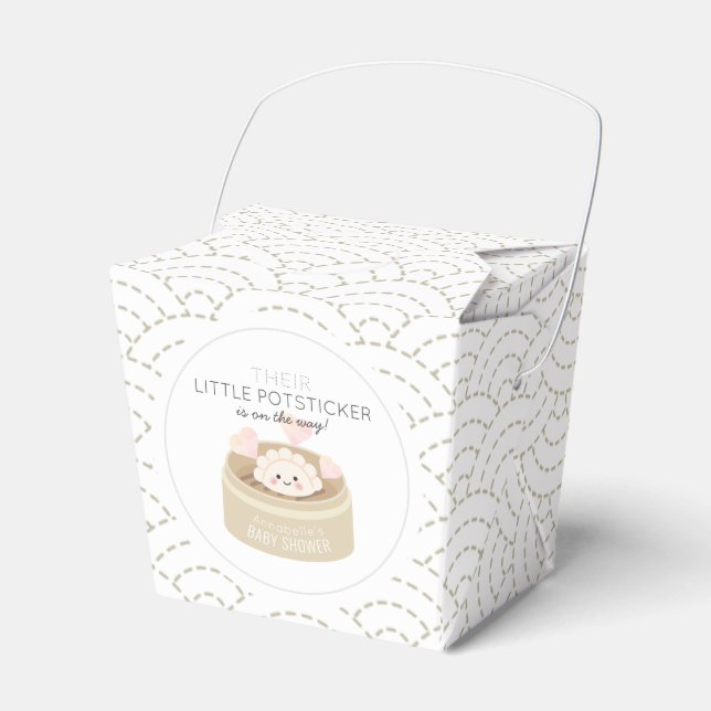 Little Potsticker White Baby Shower Fevor Box Geschenkschachtel (Vorderseite)