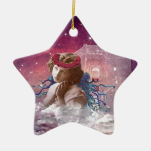 Little Praying Angel Keramikornament