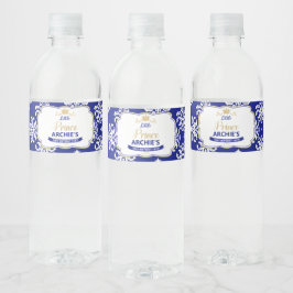 Little Prince 1. Geburtstag Party Royal Blue Favor Wasserflaschenetikett