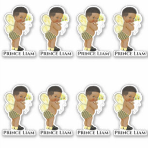 Little Prince Baby Boy Bee Black Yellow Aufkleber