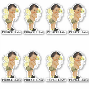 Little Prince Baby Boy Bee Black Yellow Aufkleber