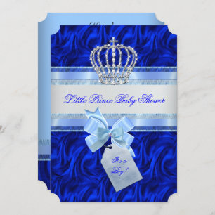 Little Prince Baby Shower Boy Royal Blue Einladung
