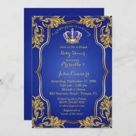 Little Prince Baby Shower Einladung, Gold, blau Einladung
