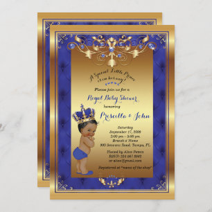 Little Prince Baby Shower Invitation, Royal Blue Einladung