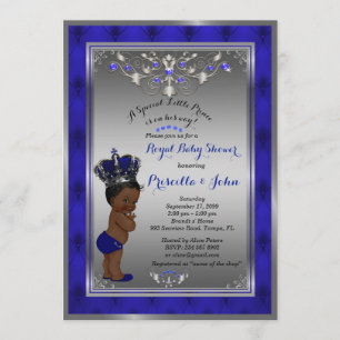 Little Prince Baby Shower Invitation, Royal SILVER Einladung