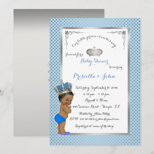 Little Prince Baby Shower Invitation, silber, blau Einladung
