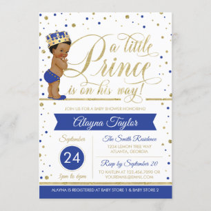 Little Prince Baby Shower Invite, Imitate Glitzer Einladung