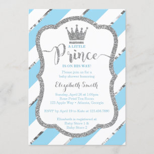 Little Prince Baby Shower Invite, Imitate Glitzer Einladung
