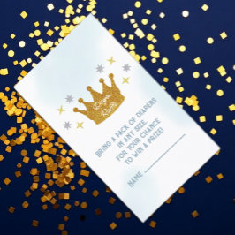 Little Prince Boy Baby Shower Diaper Raffle Begleitkarte