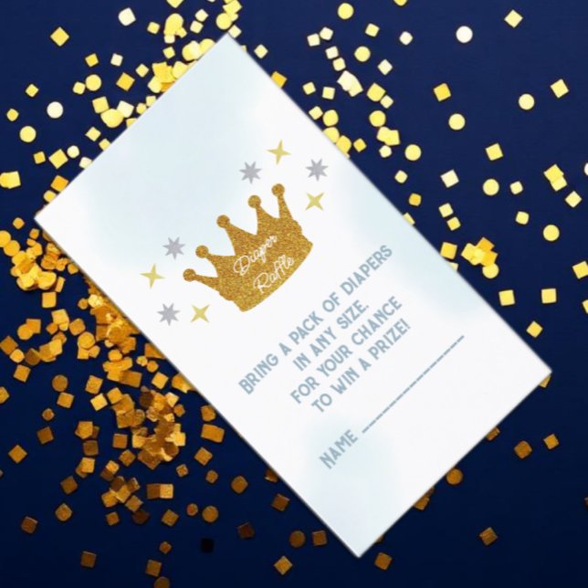 Little Prince Boy Baby Shower Diaper Raffle Begleitkarte (Von Creator hochgeladen)