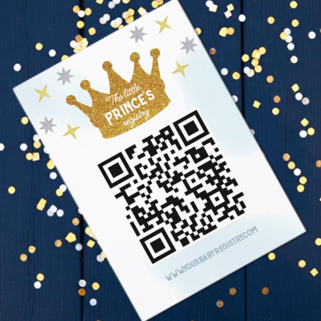 Little Prince Boy Baby Shower Registry Begleitkarte (Von Creator hochgeladen)