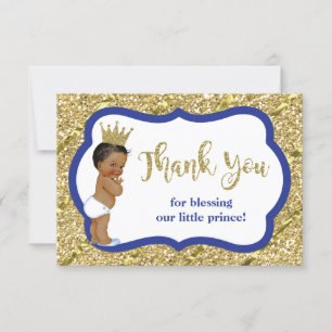 Little Prince Dankeschön Card, Blau, Imitats Glitz Dankeskarte