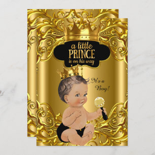 Little Prince ist auf dem Weg Babydusche Brünett Einladung