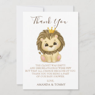 Little Prince Lion Boy Baby Dusche Danke