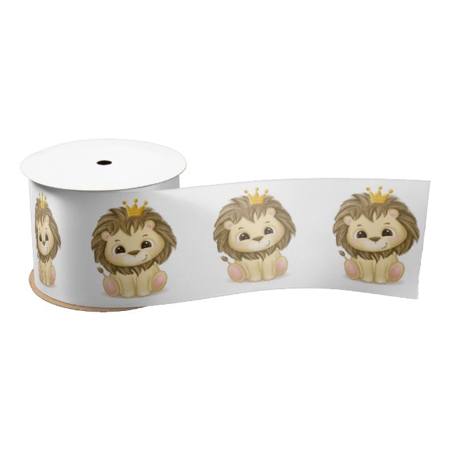 Little Prince Lion Boy Baby Dusche Satinband (Spule)