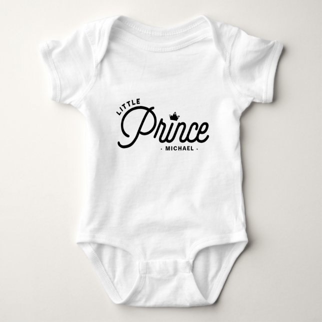 Little Prince Modern Typografy Personalisiert Baby Strampler (Vorderseite)