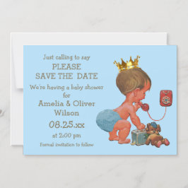 Little Prince on Phone Gray Blue Magneteinladung